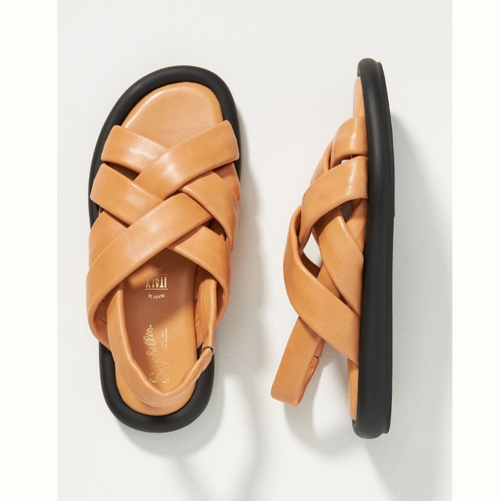 Seychelles Punchline Tan Strappy Leather Sandal • Anthropologie